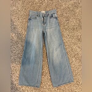 Abercrombie Kids High Rise Ultra Wide Leg Light Blue Jeans